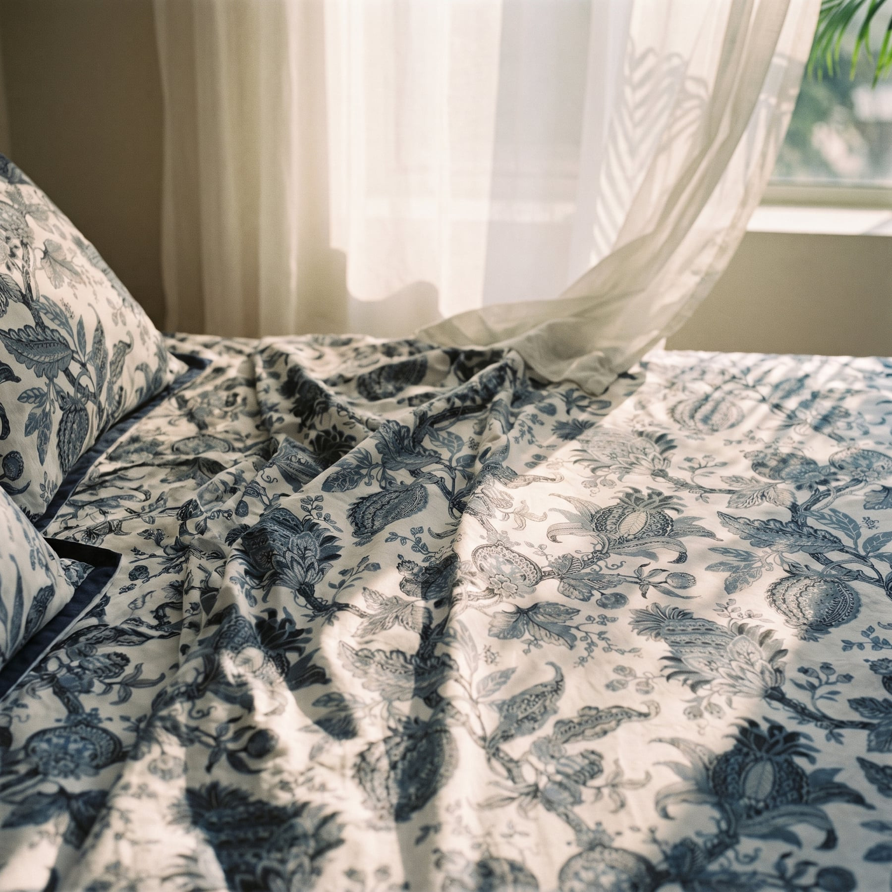 Chandni Raat Cotton Double Bedsheet with 2 Quilted Pillow Covers