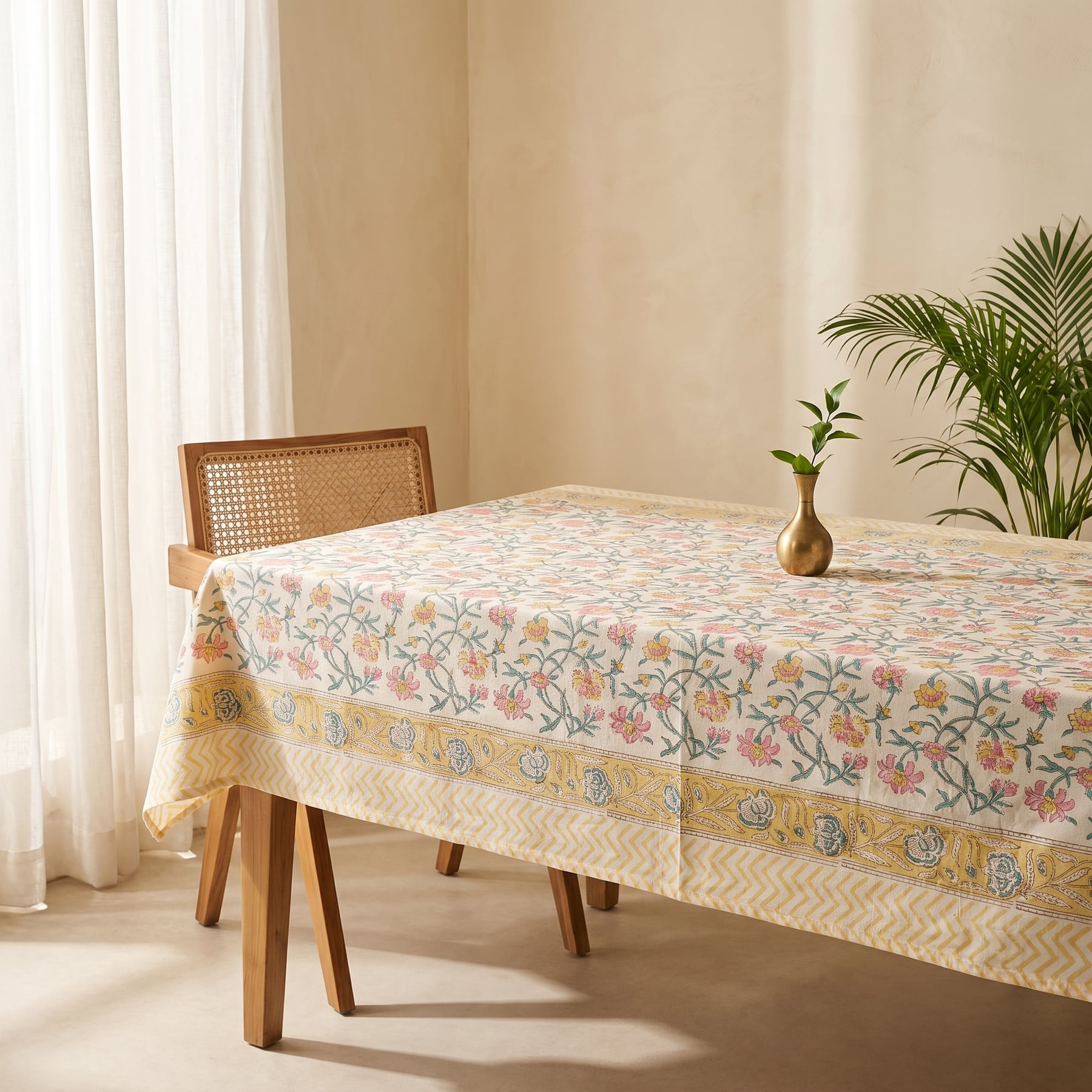 Chowki Pure Cotton Jaipuri Print Table Cloth