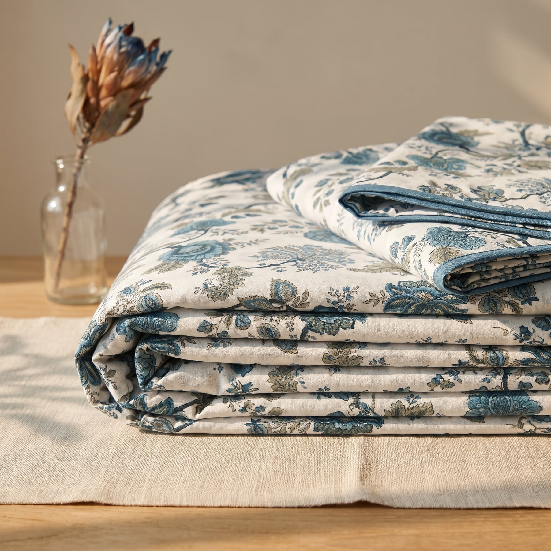 Neel Kamal Cotton Double Bedsheet with 2 Quilted Pillow Covers