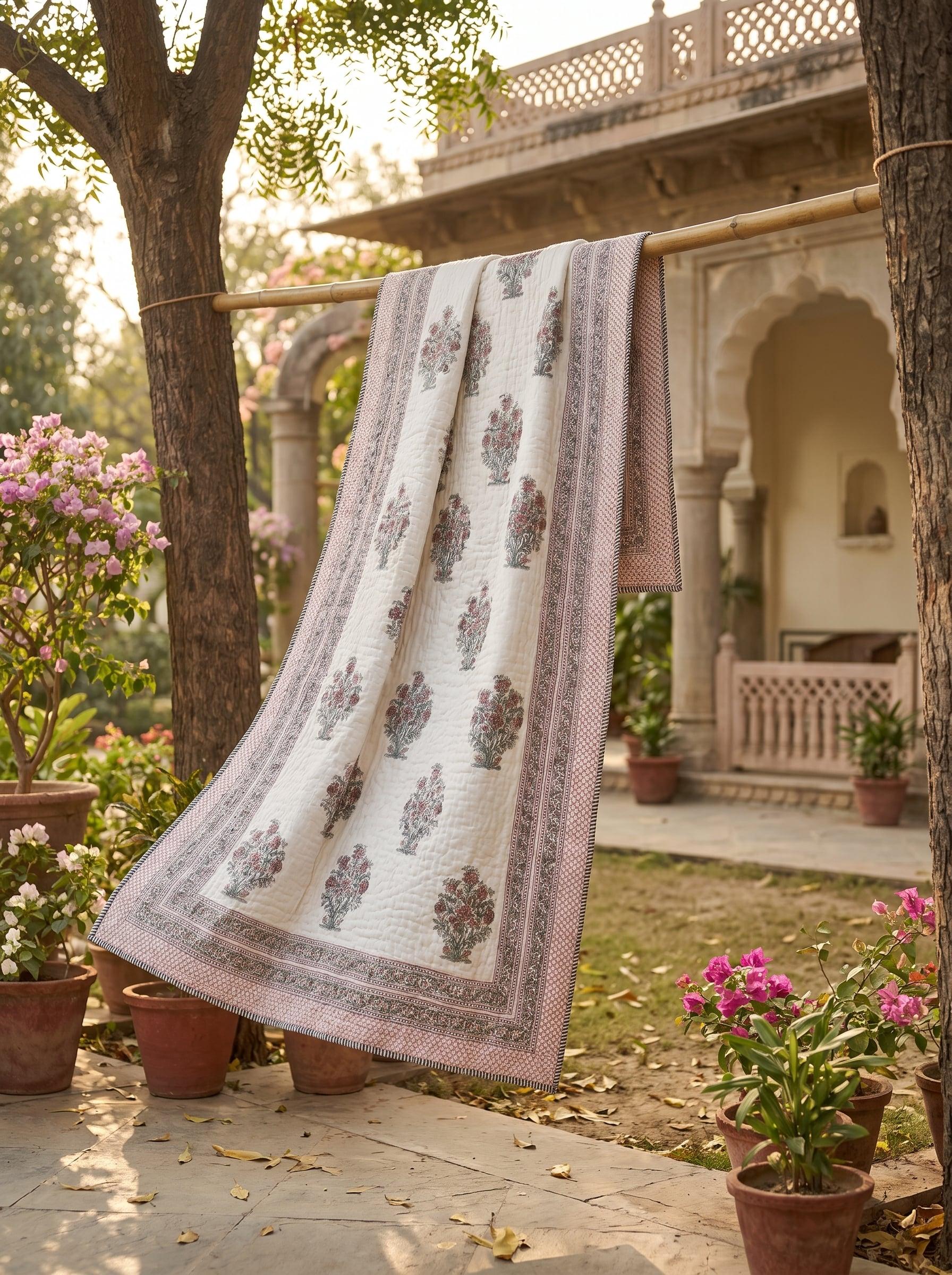 Rajwada Mulmul Cotton Handblock Printed Dohar